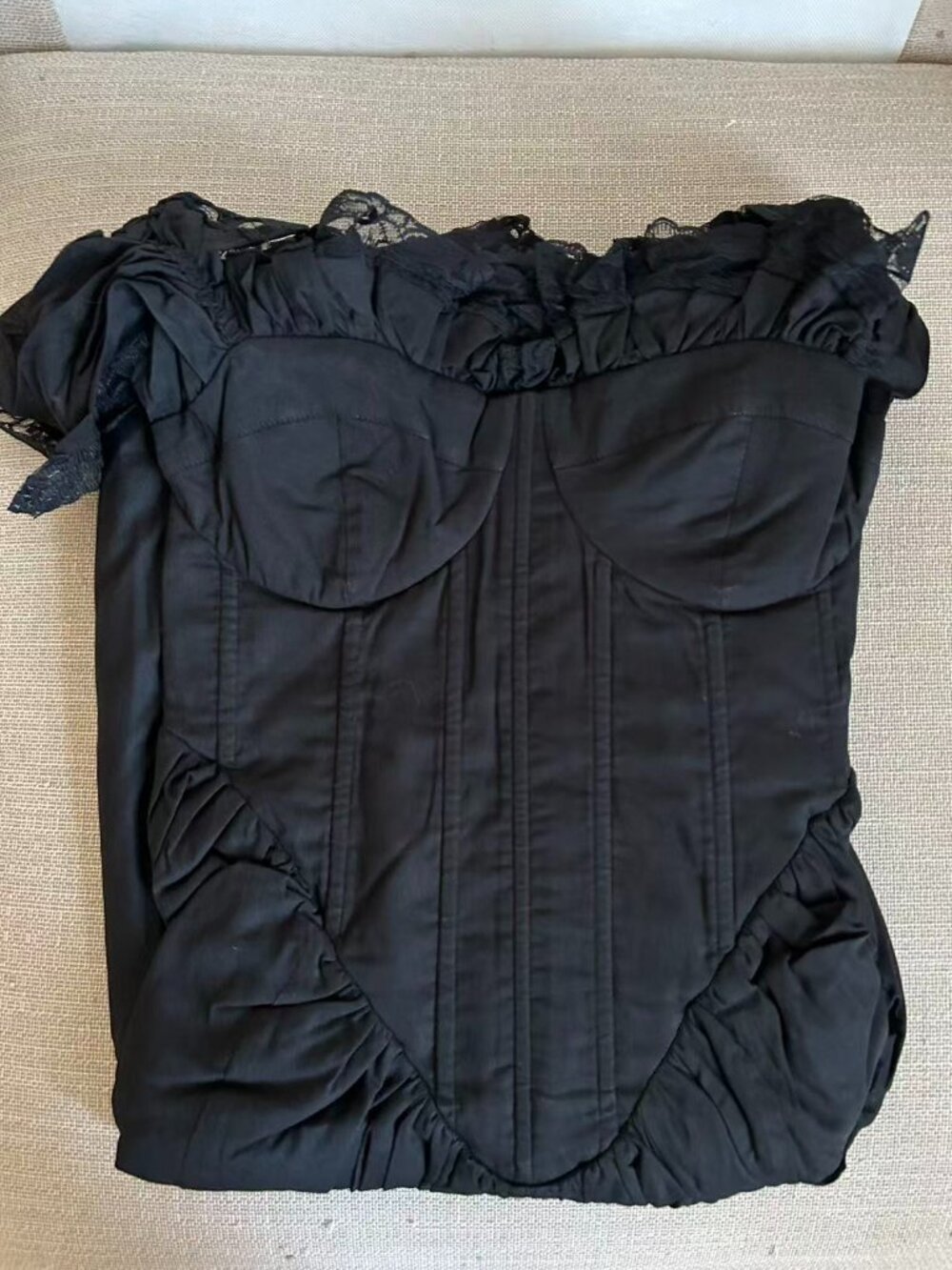 Selkie The Caviar Cupid Midi Dress Medium Black Noir - Picture 6 of 10